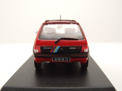 Peugeot 205 GTi 1.9 1991 rot PTS Deko Modellauto 1:43 Norev