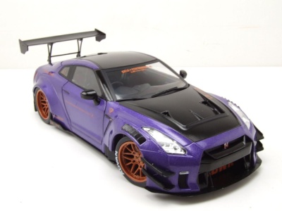 Nissan GT-R R35 Liberty Walk LB-Works 2022 lila Modellauto 1:18 Solido