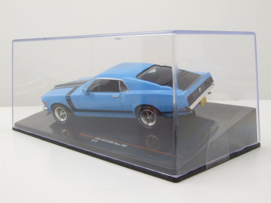 Modèle Réduit Ford Mustang Boss 302 1970 Bleu - Échelle 1:43 IXO Models - Neuf - Collection