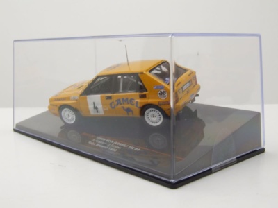 Lancia Delta Integrale 16V #4 Camel Bohemia Rallye 1990 gelb Ferjancz Tandari Modellauto 1:43 ixo models