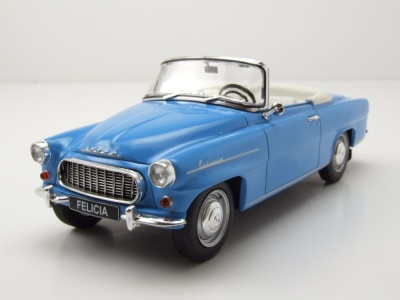 Skoda Felicia Cabrio 1959 blau Modellauto 1:24 Whitebox