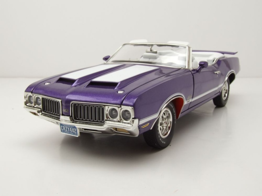 Oldsmobile 442 W-30 Convertible 1970 lila weiß Modellauto 1:18 Acme