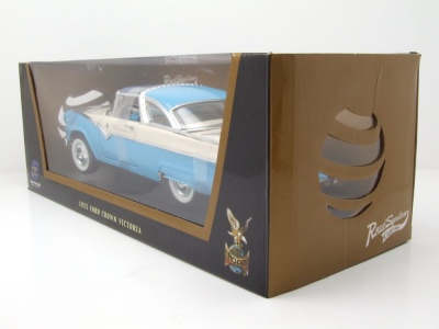 Ford Crown Victoria 1955 blau weiß Modellauto 1:18 Lucky Die Cast