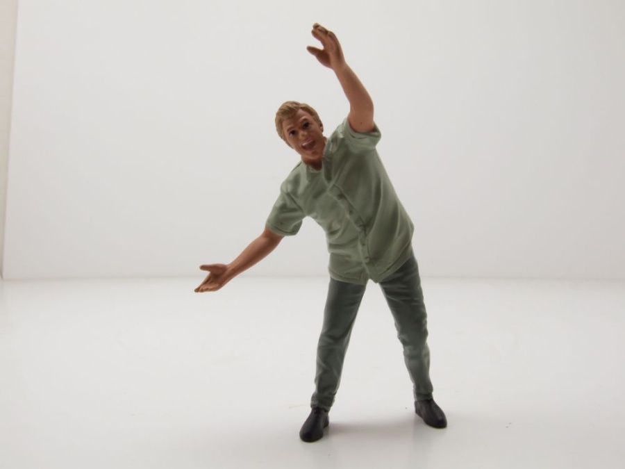 Figur Serie 2 #5 Mann hellgrün grau für 1:18 Modelle American Diorama