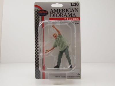 Figur Serie 2 #5 Mann hellgrün grau für 1:18 Modelle American Diorama