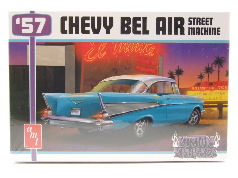 Chevrolet Bel Air Street Machine 1957 Kunststoffbausatz Modellauto 1:25 AMT