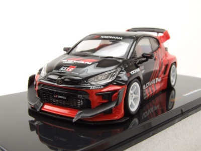 Toyota GR Yaris Pandem Advan schwarz rot Modellauto 1:43...