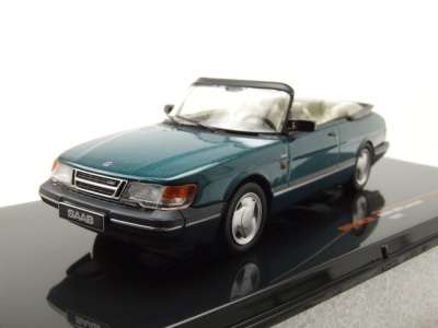 Saab 900 Cabrio 1991 grün metallic Modellauto 1:43...
