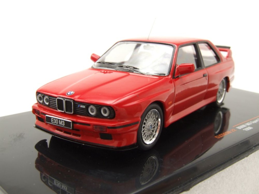 BMW M3 E30 1990 rot Modellauto 1:43 ixo models
