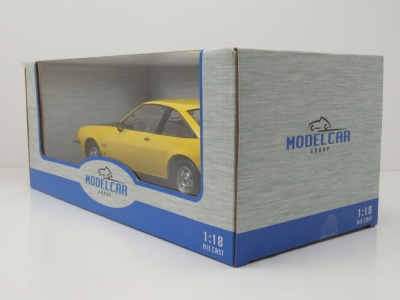 Opel Manta B GT/E 1975 gelb schwarz Modellauto 1:18 MCG