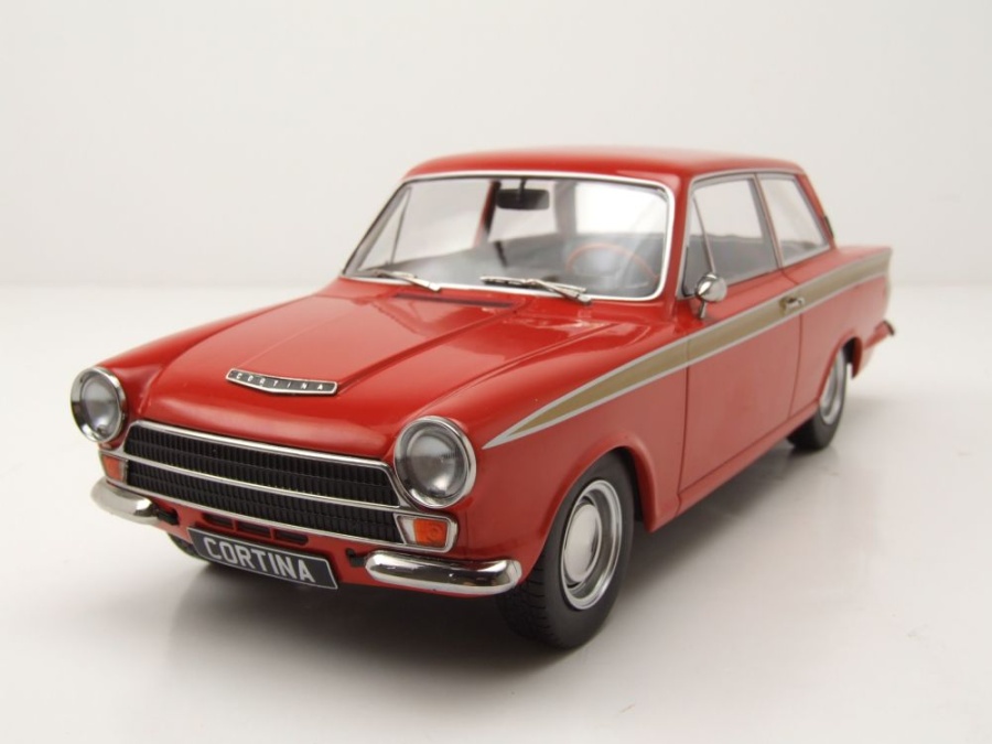 Ford Lotus Cortina 1966 rot gold Modellauto 1:18 MCG