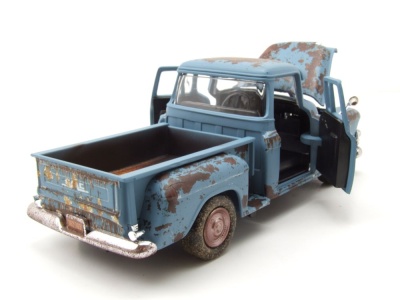 GMC Blue Chip Pick Up 1955 blau verwittert Modellauto 1:24 Motormax