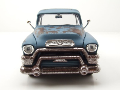 GMC Blue Chip Pick Up 1955 blau verwittert Modellauto 1:24 Motormax