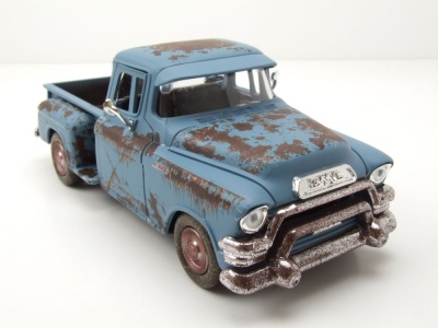 GMC Blue Chip Pick Up 1955 blau verwittert Modellauto 1:24 Motormax
