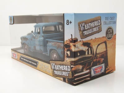 GMC Blue Chip Pick Up 1955 blau verwittert Modellauto 1:24 Motormax