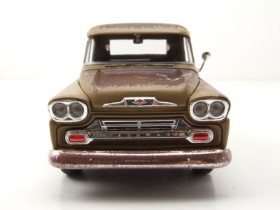Chevrolet Apache Fleetside Pick Up 1958 braun verwittert Modellauto 1:24 Motormax