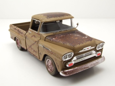 Chevrolet Apache Fleetside Pick Up 1958 braun verwittert Modellauto 1:24 Motormax