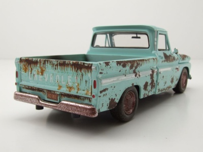 Chevrolet C-10 Fleetside Pick Up 1966 türkis verwittert Modellauto 1:24 Motormax