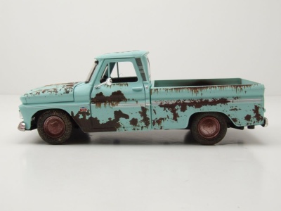 Chevrolet C-10 Fleetside Pick Up 1966 türkis verwittert Modellauto 1:24 Motormax