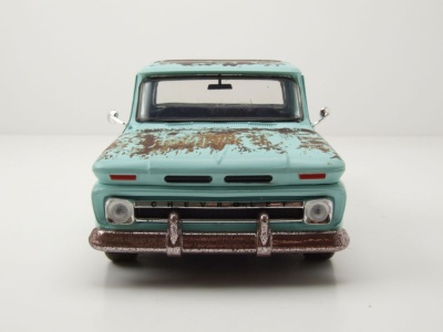 Chevrolet C-10 Fleetside Pick Up 1966 türkis verwittert Modellauto 1:24 Motormax
