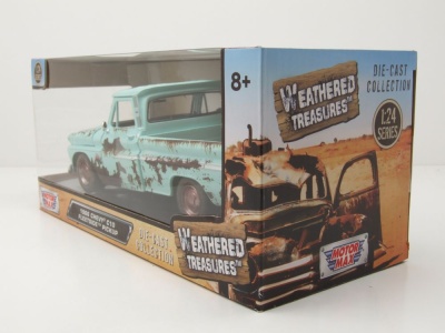 Chevrolet C-10 Fleetside Pick Up 1966 türkis verwittert Modellauto 1:24 Motormax
