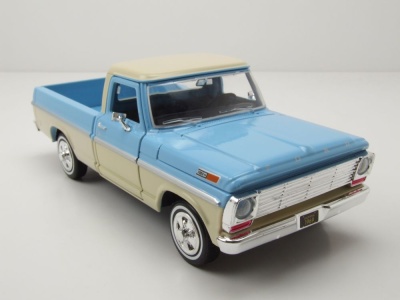 Ford F-100 Pick Up 1969 hellblau beige Modellauto 1:24 Motormax