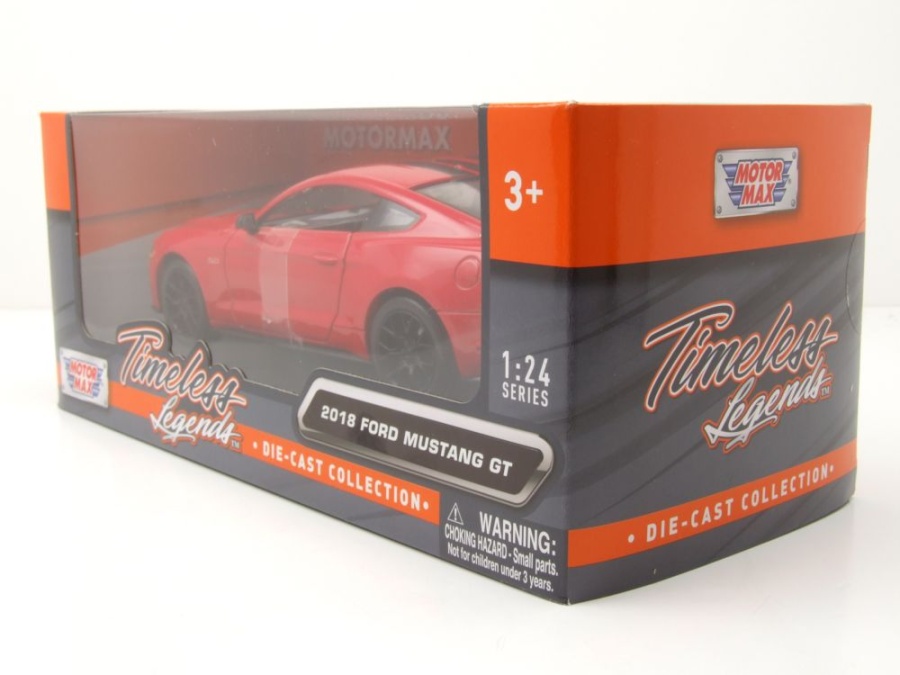 Ford Mustang VI Coupe Modellauto – 1/24, Blau, Facelift 2017, Von Motor Max, Türen & Räder Beweglich