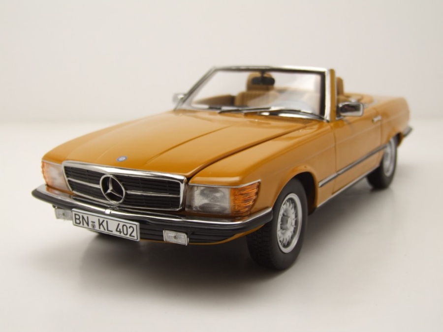 Mercedes 450 SL Cabrio R107 1975 orange Modellauto 1:18 Norev