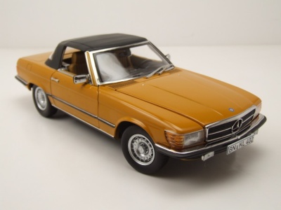 Mercedes 450 SL Cabrio R107 1975 orange Modellauto 1:18 Norev