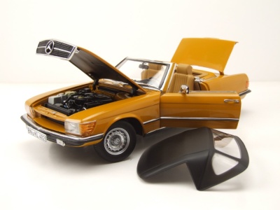 Mercedes 450 SL Cabrio R107 1975 orange Modellauto 1:18 Norev
