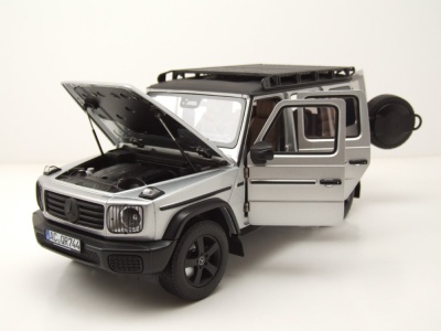 Mercedes G-Klasse G-Modell 2024 silber schwarz Modellauto 1:18 Norev