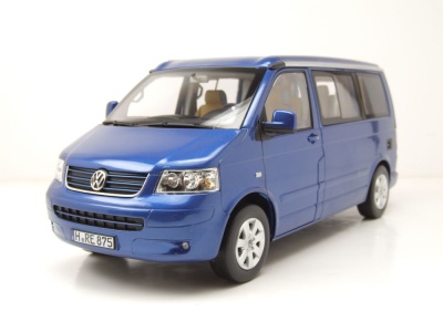 VW T5 Bus California 2003 blau metallic Modellauto 1:18...