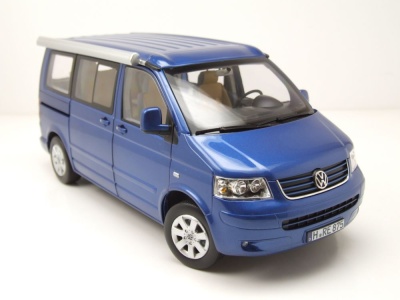 VW T5 Bus California 2003 blau metallic Modellauto 1:18 Norev