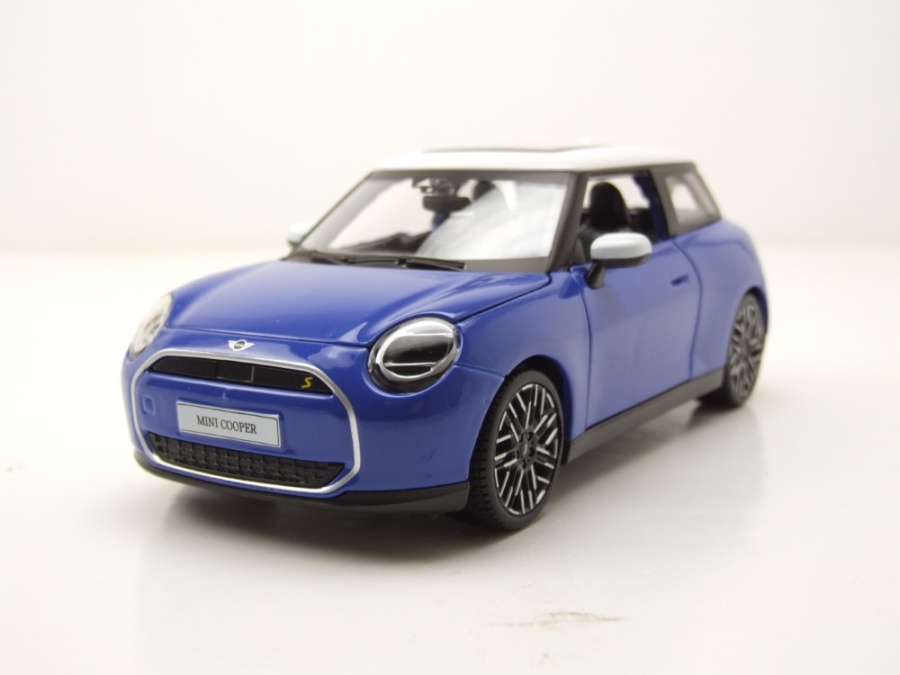 Mini Cooper SE J01 2023 blau weiß Modellauto 1:24 Maisto