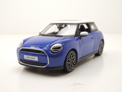 Mini Cooper SE J01 2023 blau weiß Modellauto 1:24...