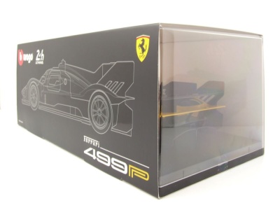 Ferrari 499P #83 Le Mans 2024 gelb mit Vitrine Kubica Schwarzman Ye Modellauto 1:18 Bburago