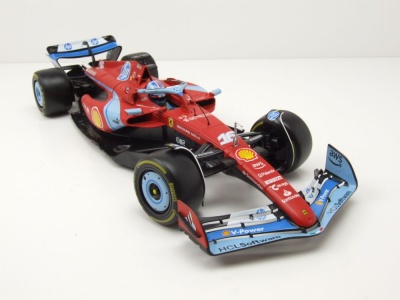 Ferrari SF-24 #16 Formel 1 Miami 2024 rot Leclerc mit Vitrine Modellauto 1:18 Bburago