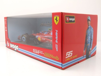 Ferrari SF-24 #55 Formel 1 Miami GP 2024 rot Sainz Modellauto 1:18 Bburago