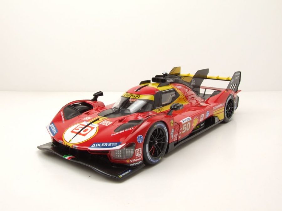 Ferrari 499P #50 Sieger Le Mans 2024 rot Fuoco Molina Nielsen Modellauto 1:18 Bburago