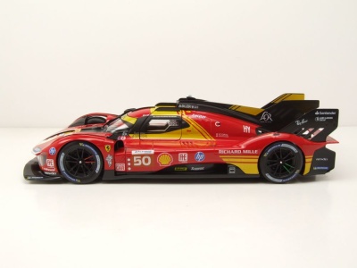 Ferrari 499P #50 Sieger Le Mans 2024 rot Fuoco Molina Nielsen Modellauto 1:18 Bburago