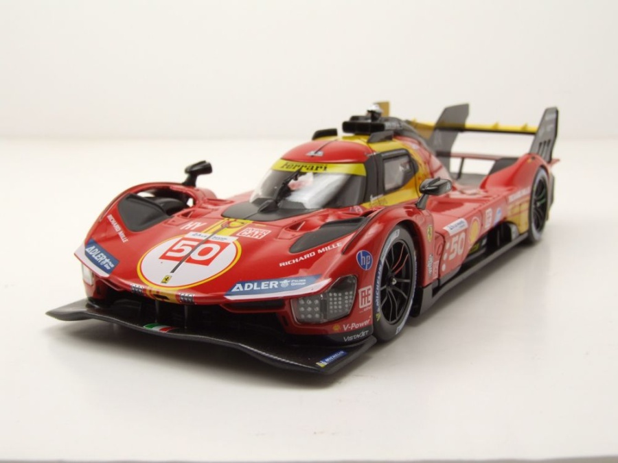 Ferrari 499P #50 Sieger Le Mans 2024 rot Fuoco Molina Nielsen Modellauto 1:24 Bburago