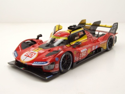 Ferrari 499P #50 Sieger Le Mans 2024 rot Fuoco Molina Nielsen Modellauto 1:24 Bburago