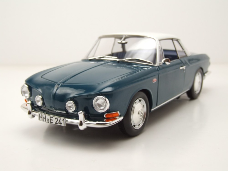 VW Karmann Ghia 1500 Typ 34 1961 dunkelblau weiß Modellauto 1:18 Norev