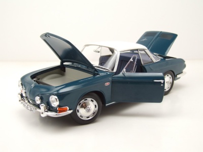 VW Karmann Ghia 1500 Typ 34 1961 dunkelblau weiß Modellauto 1:18 Norev