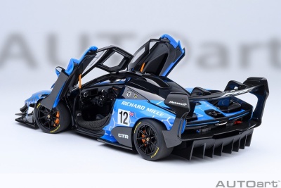 McLaren Senna GTR Presentation #12 blau schwarz Modellauto 1:18 Autoart