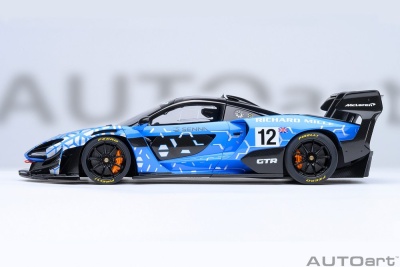 McLaren Senna GTR Presentation #12 blau schwarz Modellauto 1:18 Autoart