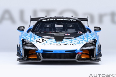 McLaren Senna GTR Presentation #12 blau schwarz Modellauto 1:18 Autoart