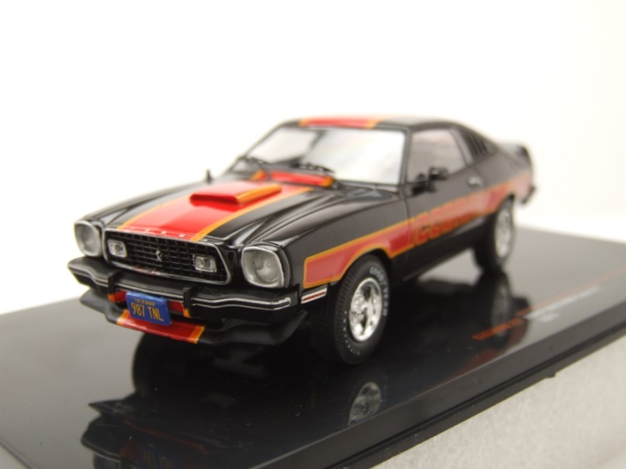 Ford Mustang II Cobra 1977 schwarz rot  Modellauto 1:43 ixo models
