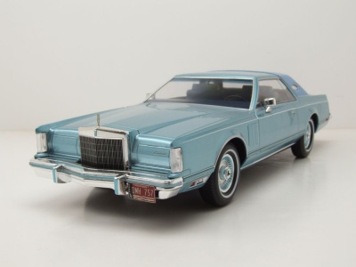 Lincoln Continental Mk V 1978 hellblau Modellauto 1:18 MCG