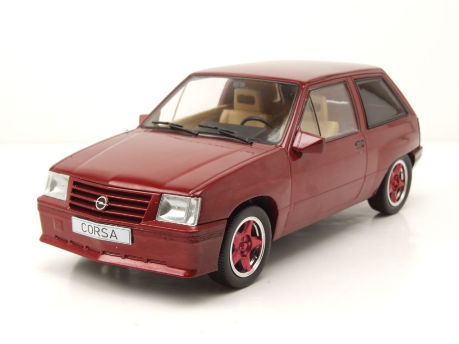 Opel Corsa A Custom 1983 dunkelrot metallic Modellauto 1:18 MCG